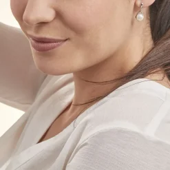 Histoire d'Or Boucles D'oreilles Pendantes Adelina Argent Blanc Perle De Culture Sale