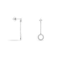 Histoire d'Or Boucles D'oreilles Pendantes Lim Or Blanc Oxyde De Zirconium Hot