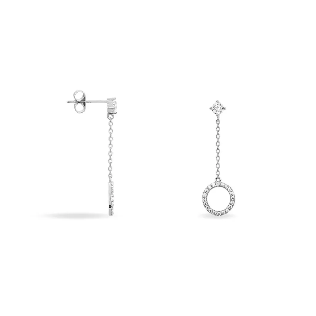 Histoire d'Or Boucles D'oreilles Pendantes Lim Or Blanc Oxyde De Zirconium Hot