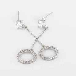 Histoire d'Or Boucles D'oreilles Pendantes Lim Or Blanc Oxyde De Zirconium Hot