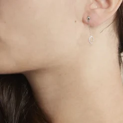 Histoire d'Or Boucles D'oreilles Pendantes Lim Or Blanc Oxyde De Zirconium Hot