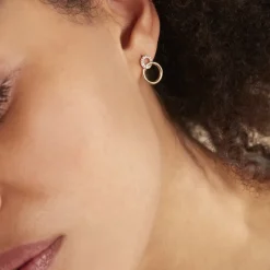 Histoire d'Or Boucles D'oreilles Pendantes Essia Plaqué Or Jaune Oxyde De Zirconium