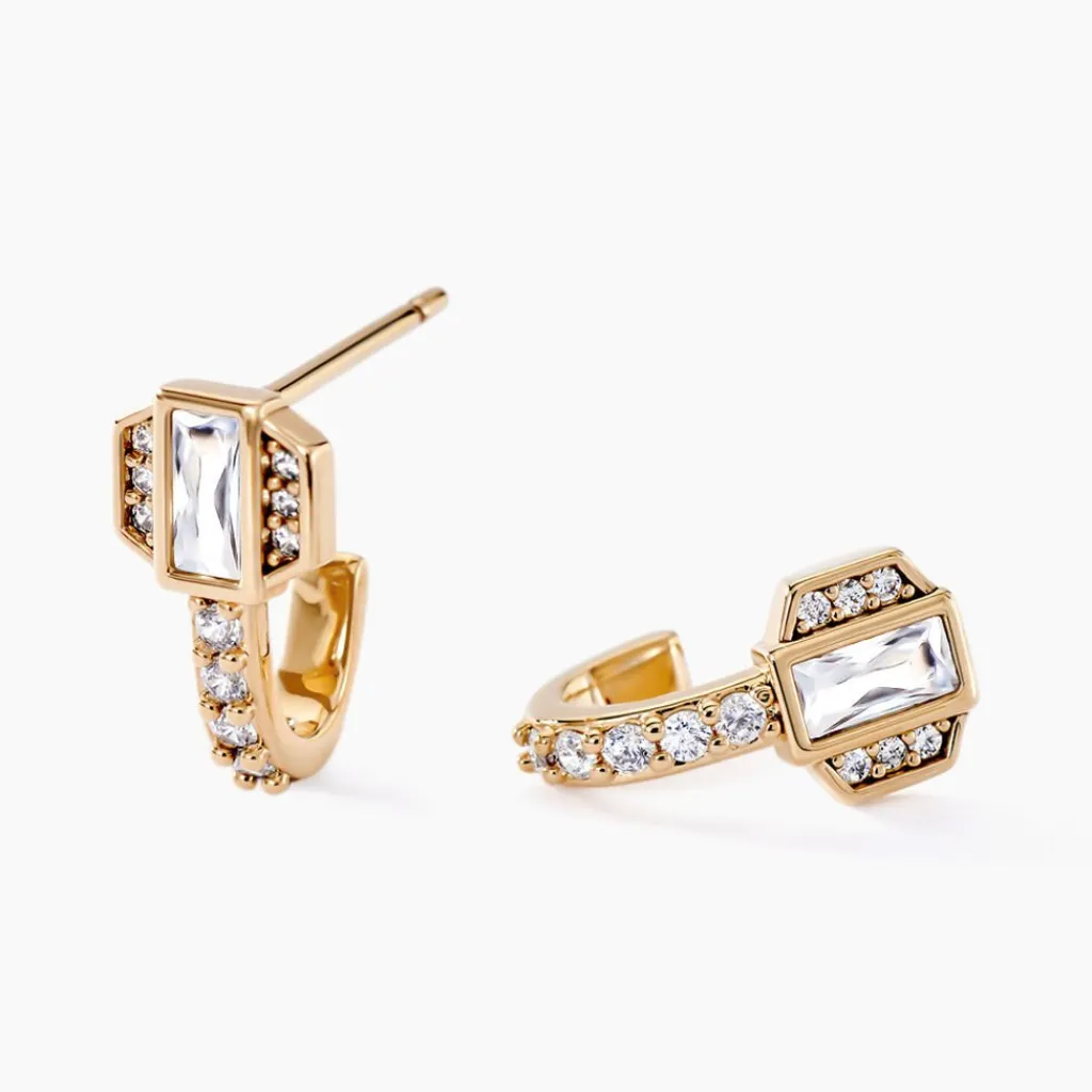 Histoire d'Or Boucles D'oreilles Pendantes Gold Chandelier Plaqué Or Oxyde Zirconium Best