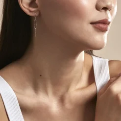 Histoire d'Or Boucles D'oreilles Pendantes Chiarina Argent Blanc Hot