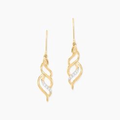 Histoire d'Or Boucles D'Oreilles Pendantes Suresh Or Jaune Oxyde De Zirconium
