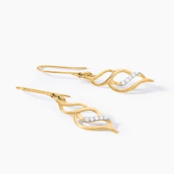 Histoire d'Or Boucles D'Oreilles Pendantes Suresh Or Jaune Oxyde De Zirconium