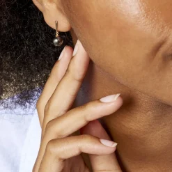 Histoire d'Or Boucles D'oreilles Pendantes Semi-baroque Or Jaune Perle De Tahiti Sale