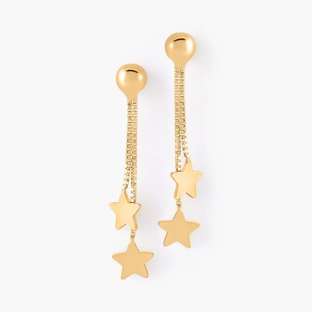 Histoire d'Or Boucles D'oreilles Pendantes Alphonsine Etoile Or Jaune