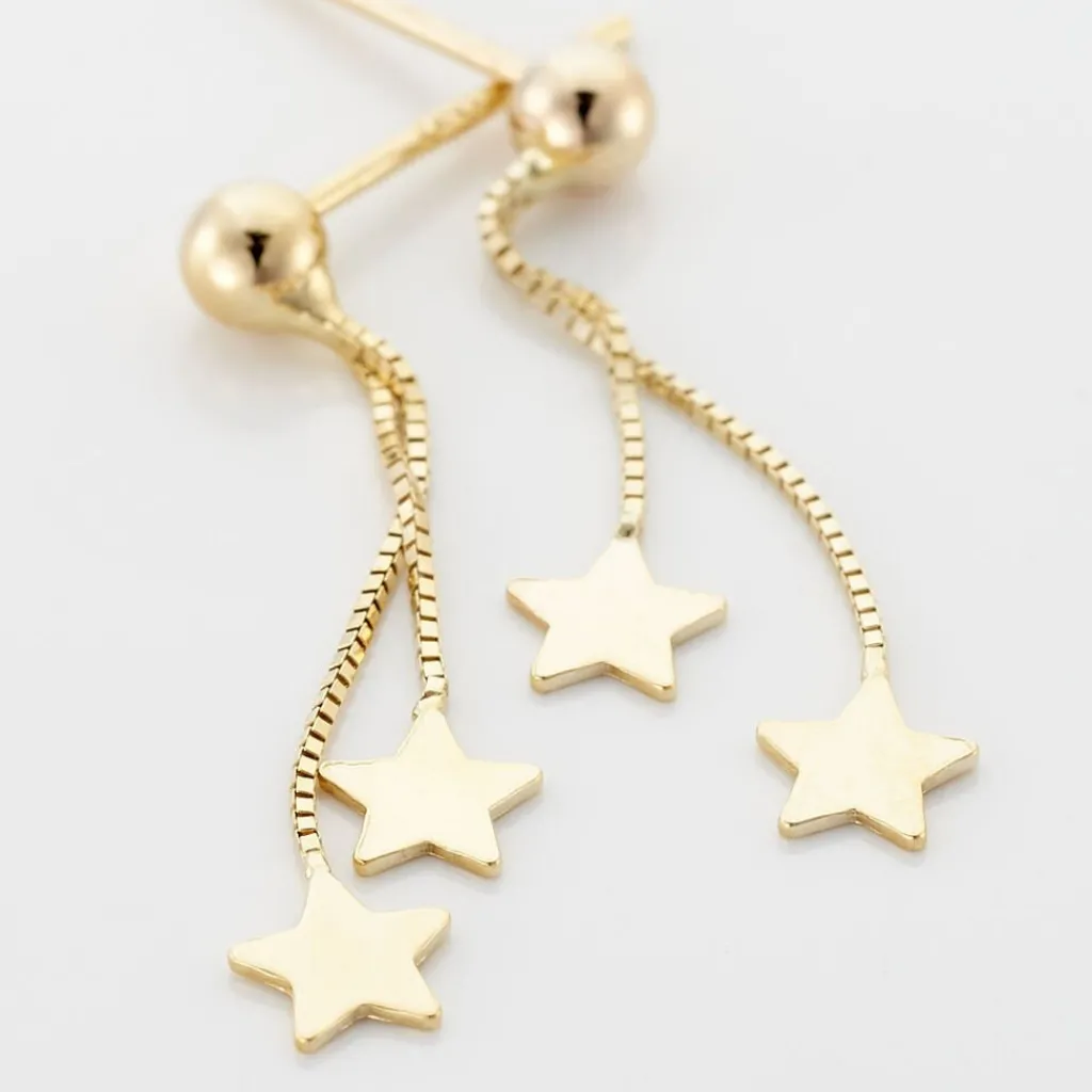 Histoire d'Or Boucles D'oreilles Pendantes Alphonsine Etoile Or Jaune