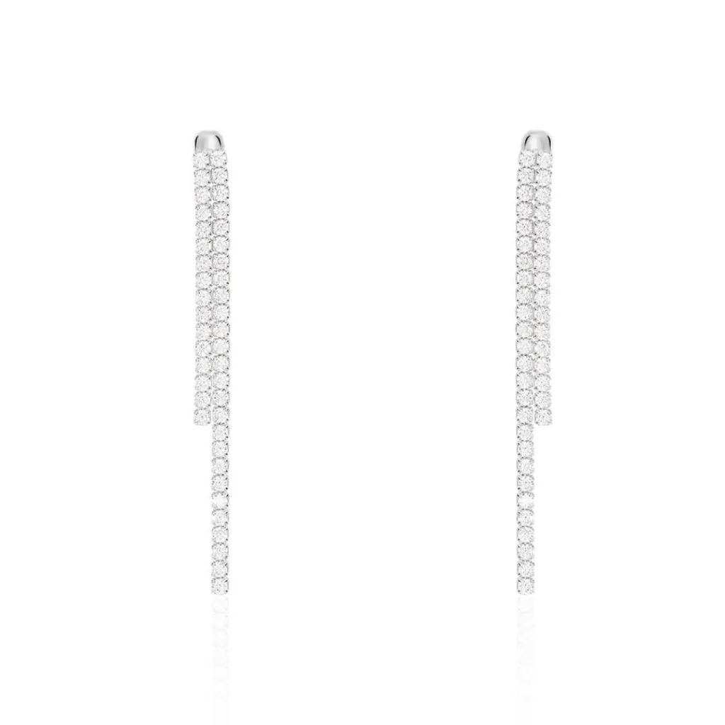 Histoire d'Or Boucles D'oreilles Pendantes Louanne Argent Blanc Oxyde De Zirconium Hot