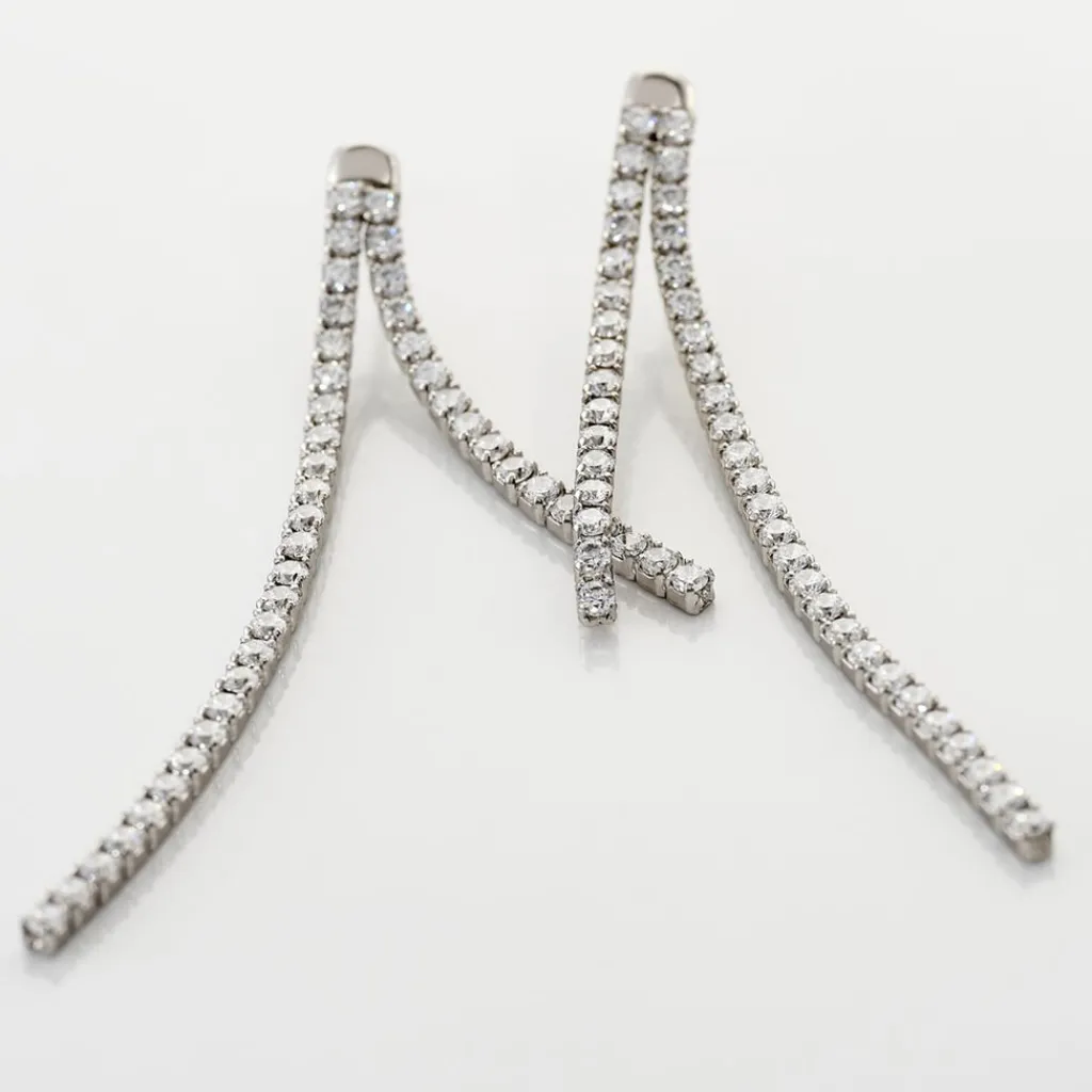 Histoire d'Or Boucles D'oreilles Pendantes Louanne Argent Blanc Oxyde De Zirconium Hot