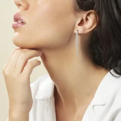 Histoire d'Or Boucles D'oreilles Pendantes Louanne Argent Blanc Oxyde De Zirconium Hot