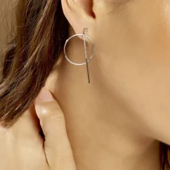 Histoire d'Or Boucles D'oreilles Pendantes Enissa Argent Blanc Clearance