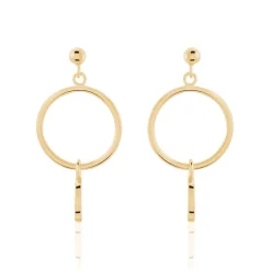 Histoire d'Or Boucles D'oreilles Pendantes Maguette Plaqué Or Jaune Sale