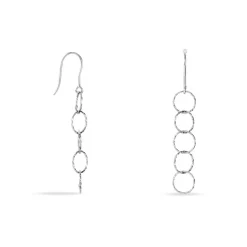 Histoire d'Or Boucles D'oreilles Pendantes Bulle Argent Blanc Clearance