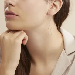 Histoire d'Or Boucles D'oreilles Pendantes Bulle Argent Blanc Clearance