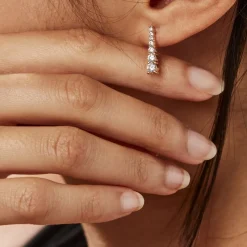 Histoire d'Or Boucles D'oreilles Pendantes Plaqué Or Beisiris Oxydes De Zirconium Hot