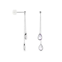 Histoire d'Or Boucles D'oreilles Pendantes Djime Or Blanc Amethyste or blanc amethyste violette