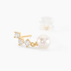 Histoire d'Or Boucles D'oreilles Pendantes Taiss Or Jaune Perle De Culture Online