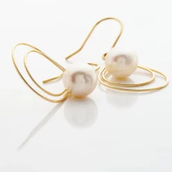 Histoire d'Or Boucles D'oreilles Pendantes Martyna Or Jaune Perle De Culture or jaune perle blanche Clearance