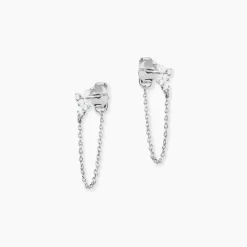 Histoire d'Or Boucles D'Oreilles Pendantes Eclat d'Aurore Argent Blanc Oxyde De Zirconium Discount
