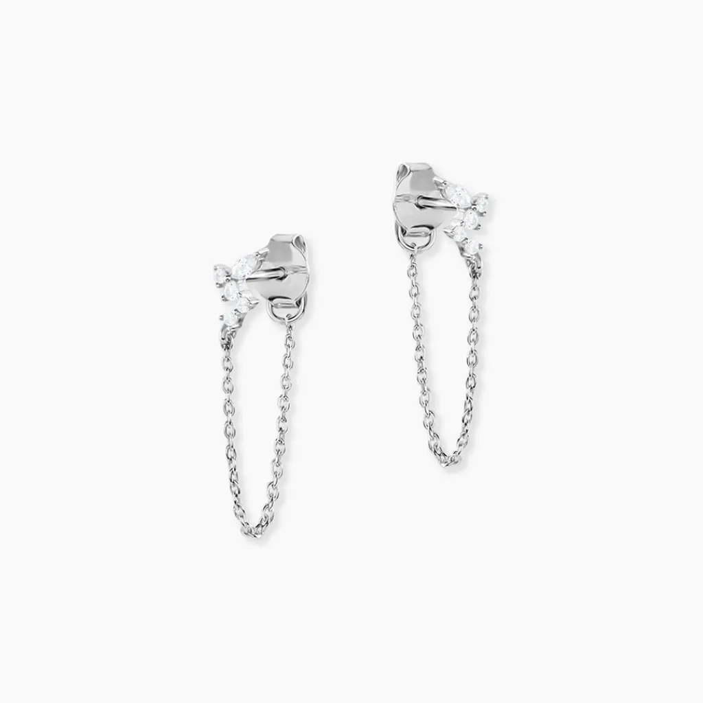 Histoire d'Or Boucles D'Oreilles Pendantes Eclat d'Aurore Argent Blanc Oxyde De Zirconium Discount