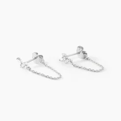 Histoire d'Or Boucles D'Oreilles Pendantes Eclat d'Aurore Argent Blanc Oxyde De Zirconium Discount