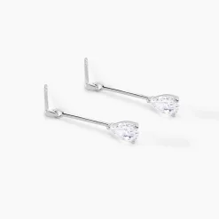 Histoire d'Or Boucles D'oreilles Pendantes Goutte Or Blanc Oxyde De Zirconium Clearance