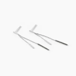 Histoire d'Or Boucles D'oreilles Pendantes Ainhoaa Or Blanc Diamant Outlet