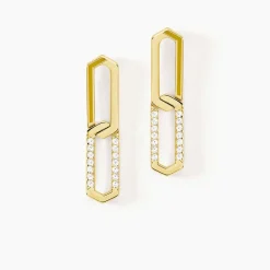 Histoire d'Or Boucles D'oreilles Pendantes Infini Pop Argent Jaune Oxyde Zirconium Outlet