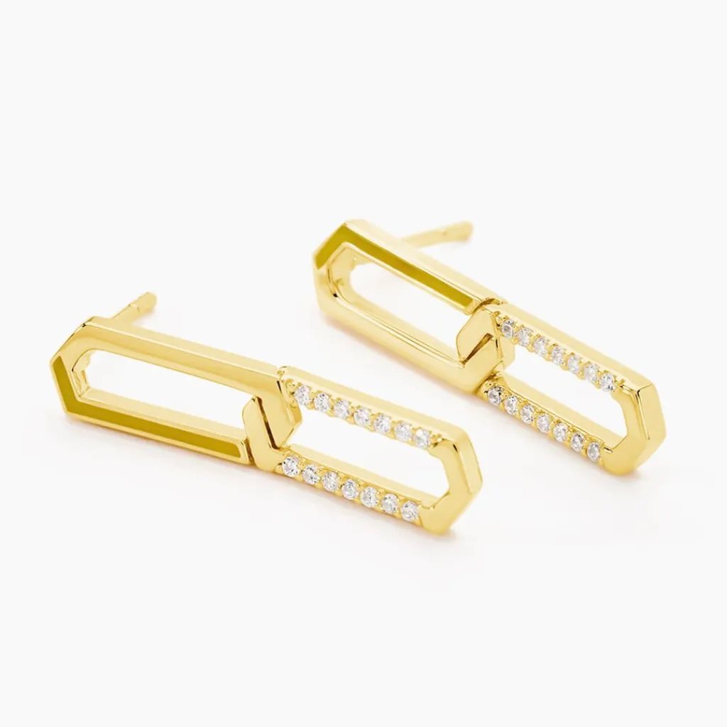 Histoire d'Or Boucles D'oreilles Pendantes Infini Pop Argent Jaune Oxyde Zirconium Outlet