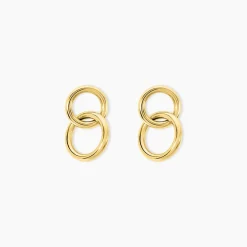 Histoire d'Or Boucles D'Oreilles Pendantes Fino Acier Jaune New
