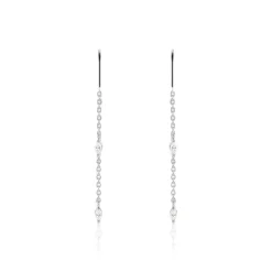Histoire d'Or Boucles D'oreilles Pendantes Garsha Argent Blanc Oxyde De Zirconium Online