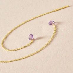 Histoire d'Or Boucles D'oreilles Pendantes Les Audacieuses Or Jaune Améthyste or jaune améthyste violet Best