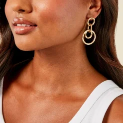 Histoire d'Or Boucles D'oreilles Pendantes Judie Acier Jaune Outlet