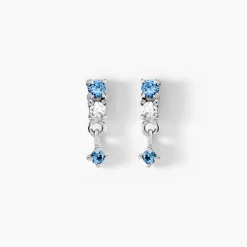 Histoire d'Or Boucles D'oreilles Pendantes Elorine Argent Blanc Oxyde De Zirconium argent blanc oxyde bleu Hot