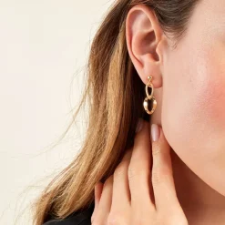 Histoire d'Or Boucles D'oreilles Pendantes Meallan Or Jaune