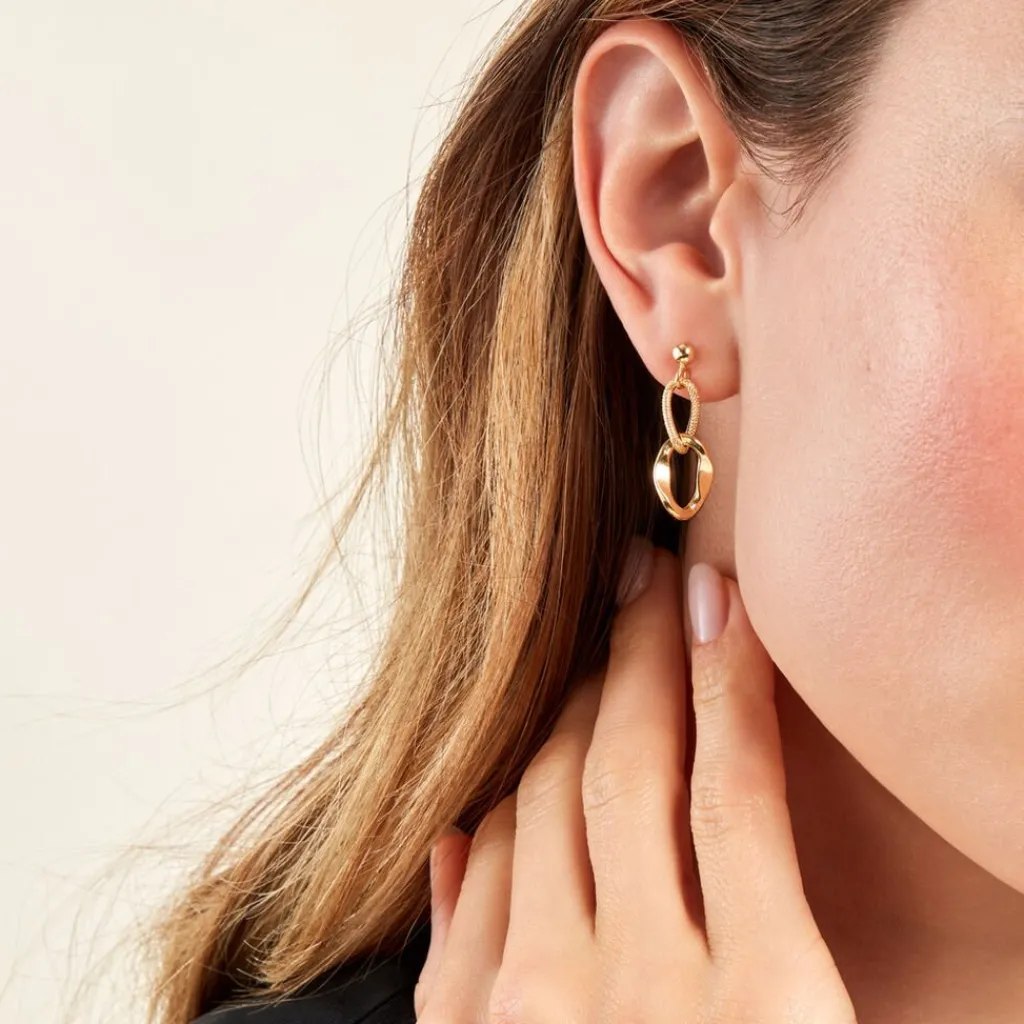 Histoire d'Or Boucles D'oreilles Pendantes Meallan Or Jaune