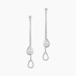 Histoire d'Or Boucles D'oreilles Pendantes Emerika De Zirconium or blanc oxyde Sale
