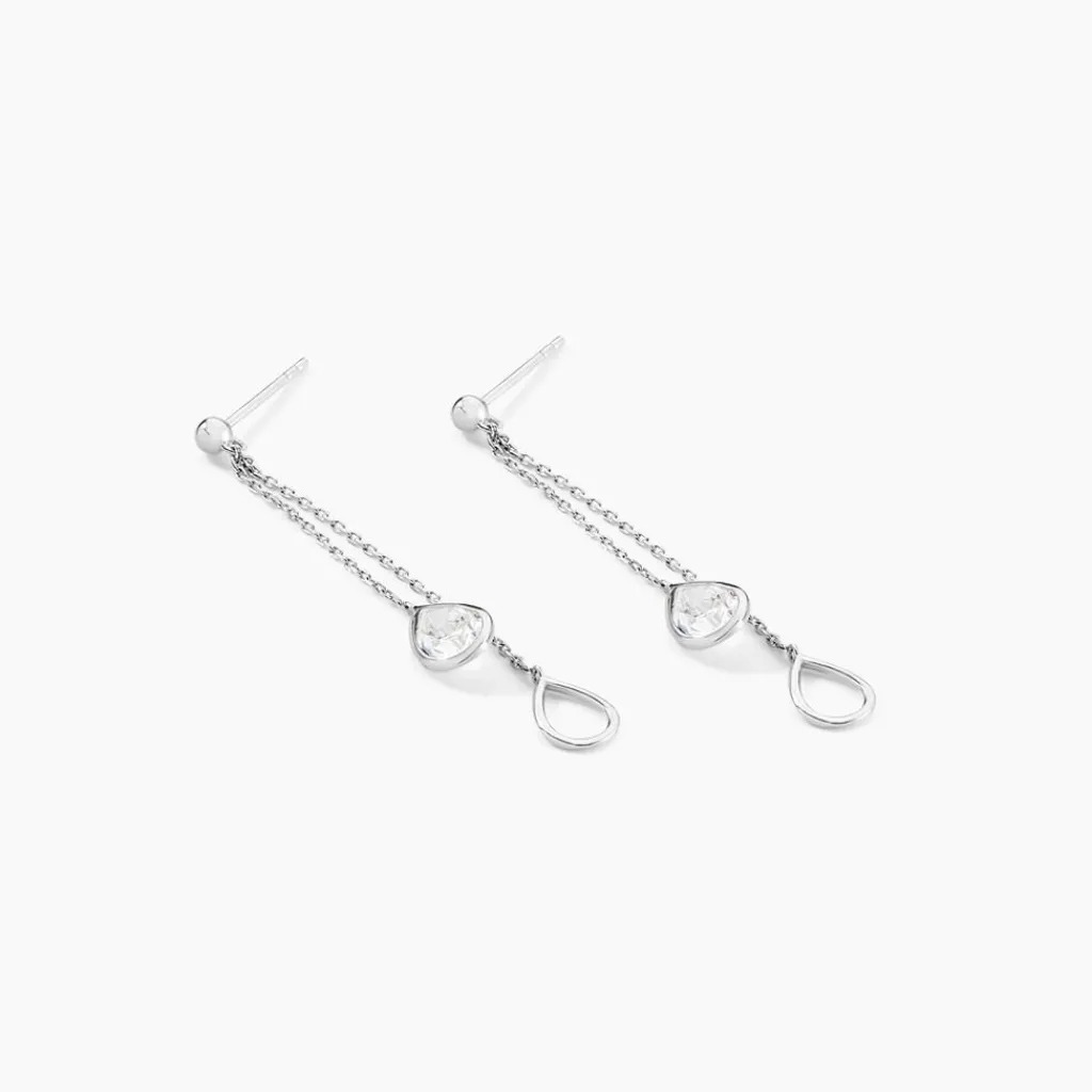 Histoire d'Or Boucles D'oreilles Pendantes Emerika De Zirconium or blanc oxyde Sale