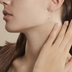 Histoire d'Or Boucles D'oreilles Pendantes Emerika De Zirconium or blanc oxyde Sale