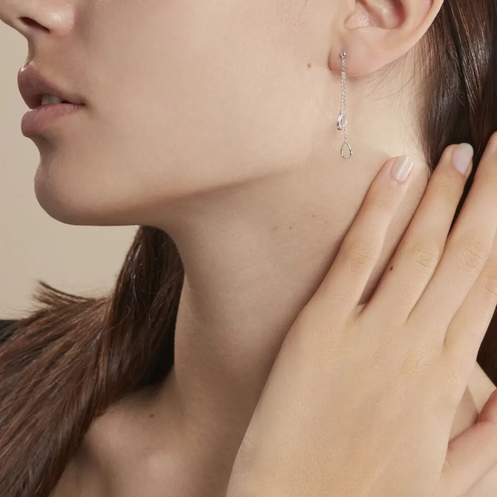 Histoire d'Or Boucles D'oreilles Pendantes Emerika De Zirconium or blanc oxyde Sale