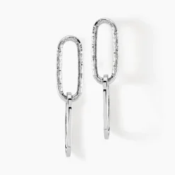 Histoire d'Or Boucles D'oreilles Pendantes Cedrine Argent Blanc Hot