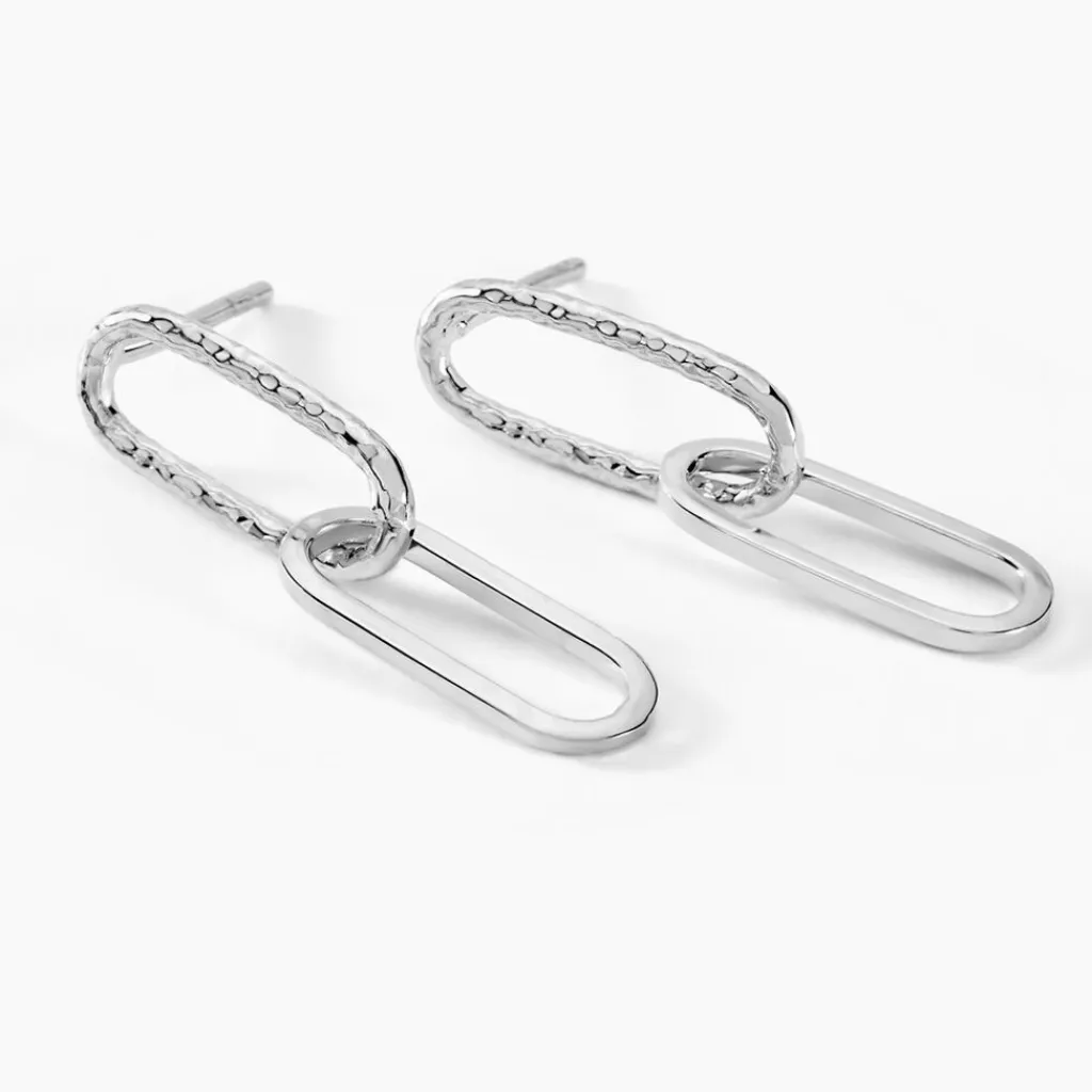 Histoire d'Or Boucles D'oreilles Pendantes Cedrine Argent Blanc Hot