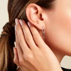 Histoire d'Or Boucles D'oreilles Pendantes Cedrine Argent Blanc Hot