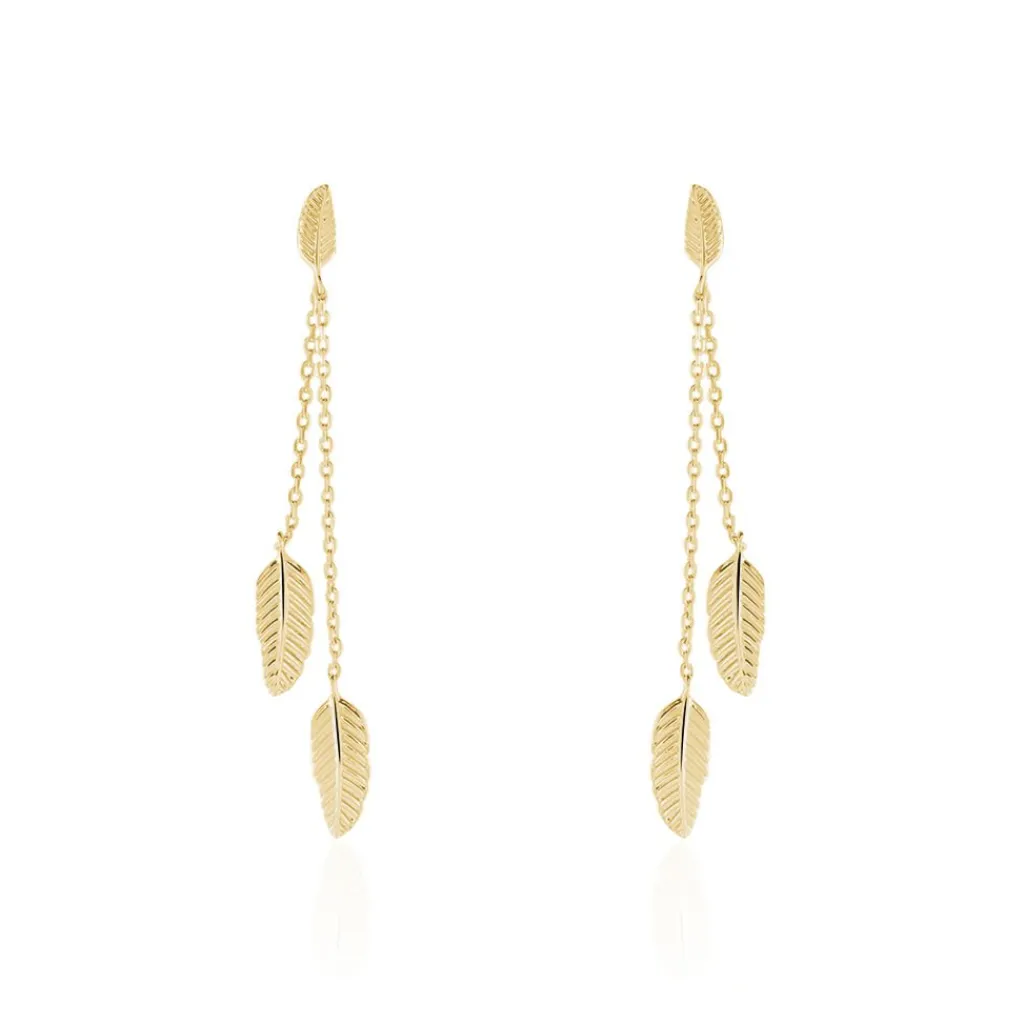 Histoire d'Or Boucles D'oreilles Pendantes Plaqué Or Jaune Libby Discount