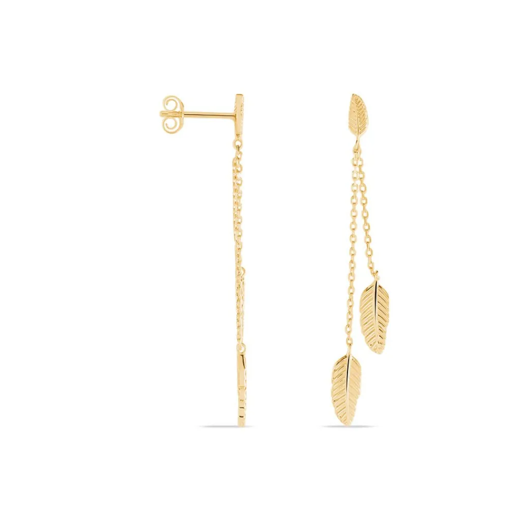 Histoire d'Or Boucles D'oreilles Pendantes Plaqué Or Jaune Libby Discount