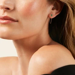 Histoire d'Or Boucles D'Oreilles Pendantes Ondée Or Jaune Malachite Hot