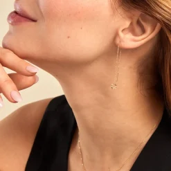 Histoire d'Or Boucles D'oreilles Pendantes Eclats Solaires Or Jaune Hot