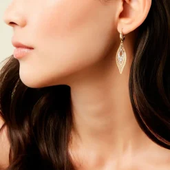 Histoire d'Or Boucles D'Oreilles Pendantes Gerontius Or Bicolore Discount